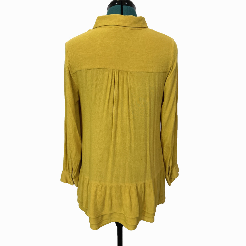 Soft Surroundings Tunic Top Women PM Mustard Yellow Excellent - Picture 4 of 9
